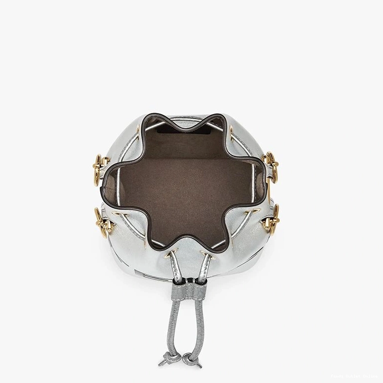 Cheap In Mini Bag Calf Bucket ROMA Logo Silver Fendi Leather Tresor Mon 0718